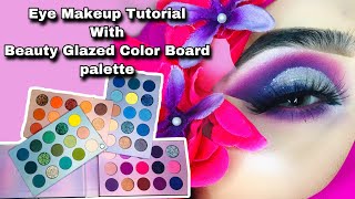 EYE MAKE-UP with BEAUTY GLAZED COLOR BOARD PALETTE || Tutorial-1