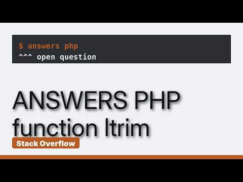 PHP ltrim() not working as expected (2 Solutions!!)