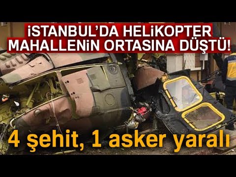 İstanbul'da Askeri Helikopter Düştü!