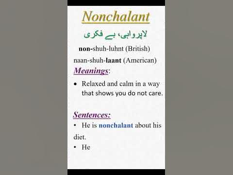 Nonchalant meaning| English difficult words| #shorts 