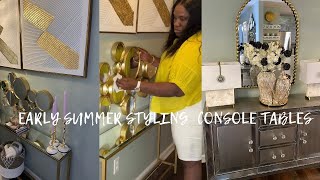 STYLING MY CREDENZA & CONSOLE TABLES FOR SUMMER | MOURNING MY DAD