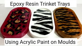 Epoxy Resin: Painting silicone moulds with Acrylic paint