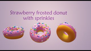 Easy 3D tutorial for beginners: Strawberry Donut - Paint 3D