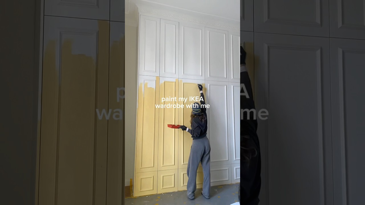 paint my DIY Ikea wardrobe with me 