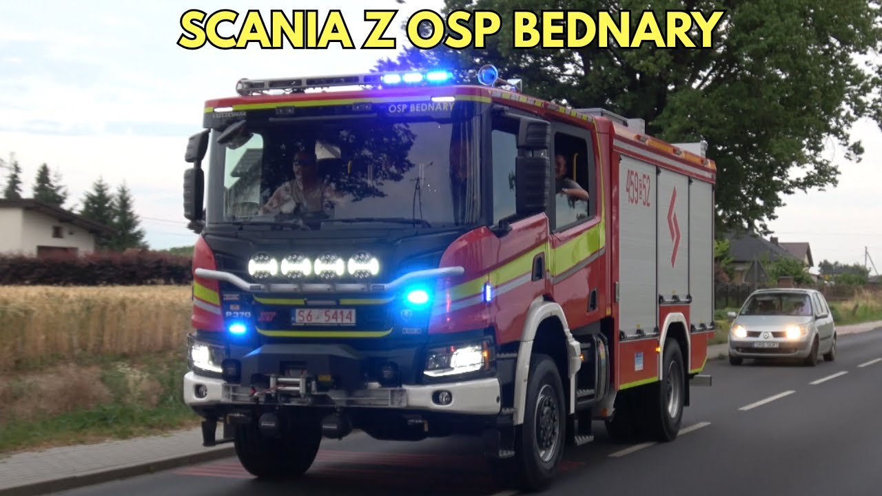 OSP BEDNARY WITA NOWĄ ŚREDNIĄ SCANIĘ - Powitanie wozu 459[E]52 GBA Scania P370 XT/Szczęśniak