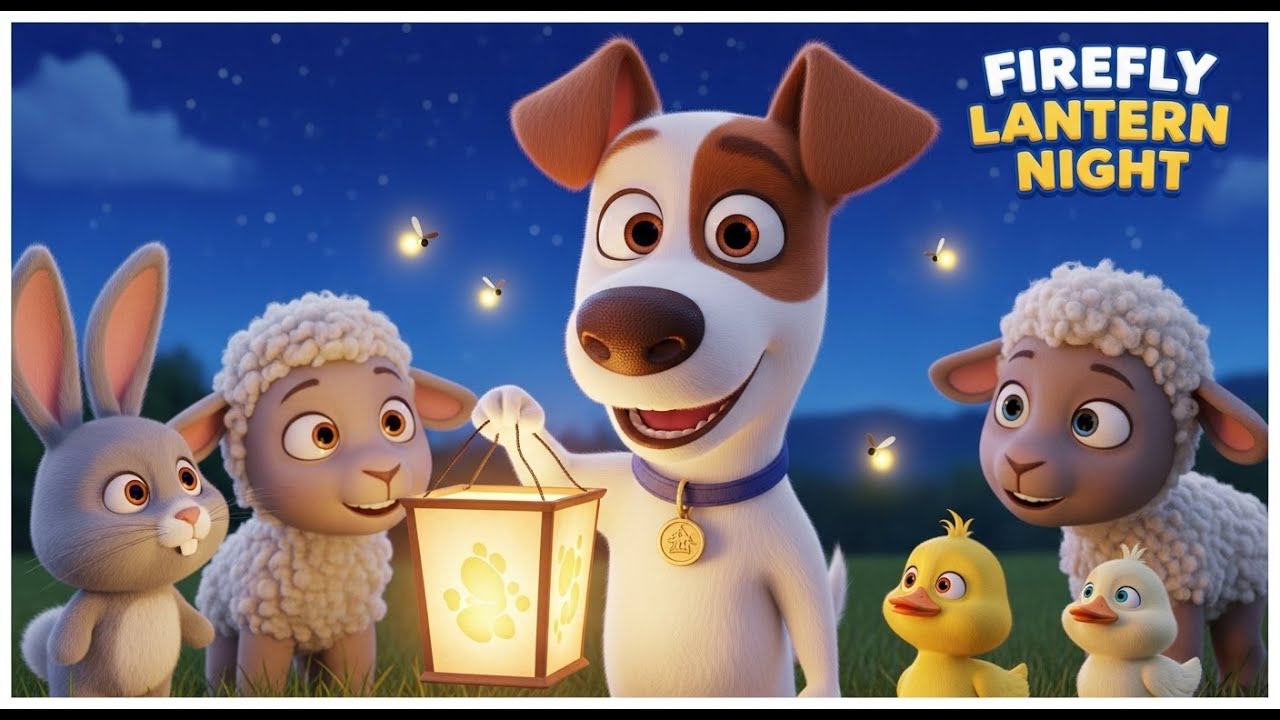 Firefly Lantern Night  / Fun Sing Along Animated Music Video for Kids