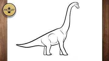 How to draw a brachiosaurus dinosaur easy step by step