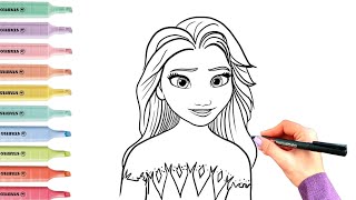 Elsa Drawing | Elsa Frozen Drawing Easy 👰🏻‍♀️💫🖌️