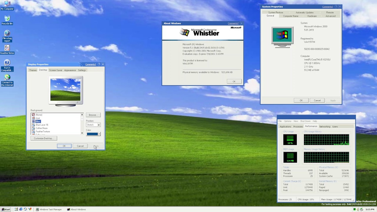 Windows XP Build 2419 in VMware - YouTube