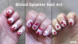 nail bloody blood splatter designs tutorial