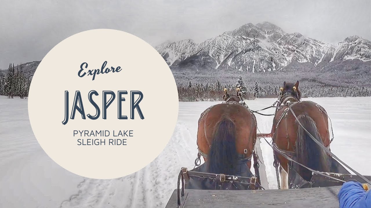 SLEIGH RIDE. Pyramid Lake Resort, Jasper National Park, Alberta, Canada.