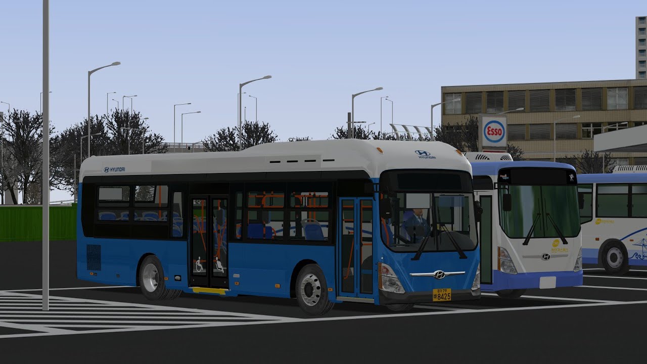 [OMSI 2/KR] NCC Line100 Hyundai Bluecity CNG hybrid bus test play