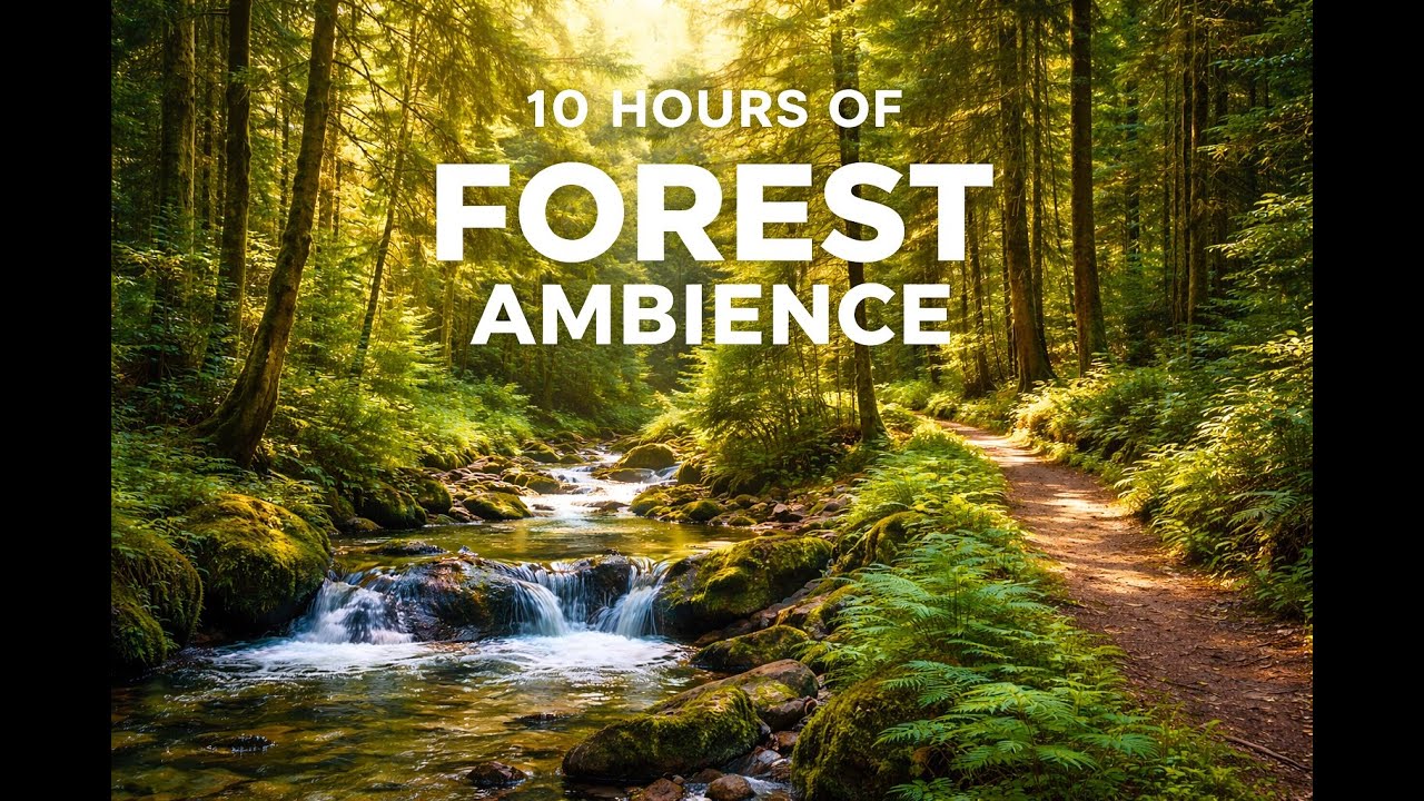 10 Hours of Forest Ambience – Relaxing Woodland Trails & Flowing Streams (No Talking)