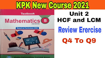 Class 5th Mathematics New Course Unit 2 Review Ex Q4 To Q9 KPK textbook board peshawar 2021