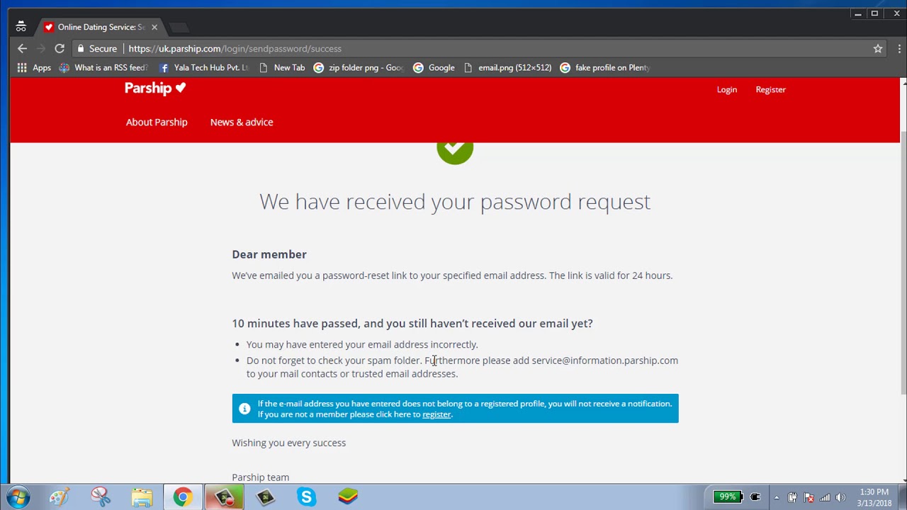 Parship at login