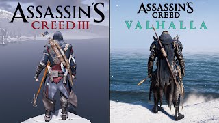 Assassin's Creed 3 vs Valhalla - Physics and Details Comparison (Which is Better?)