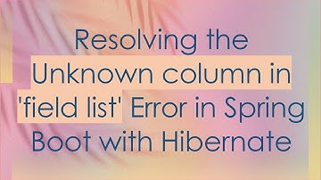 Resolving the Unknown column in 
