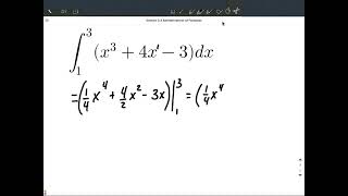 Definite integral with 3rd degree polynomial function