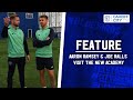 Aaron ramsey  joe ralls visit the new cardiff city academy complex