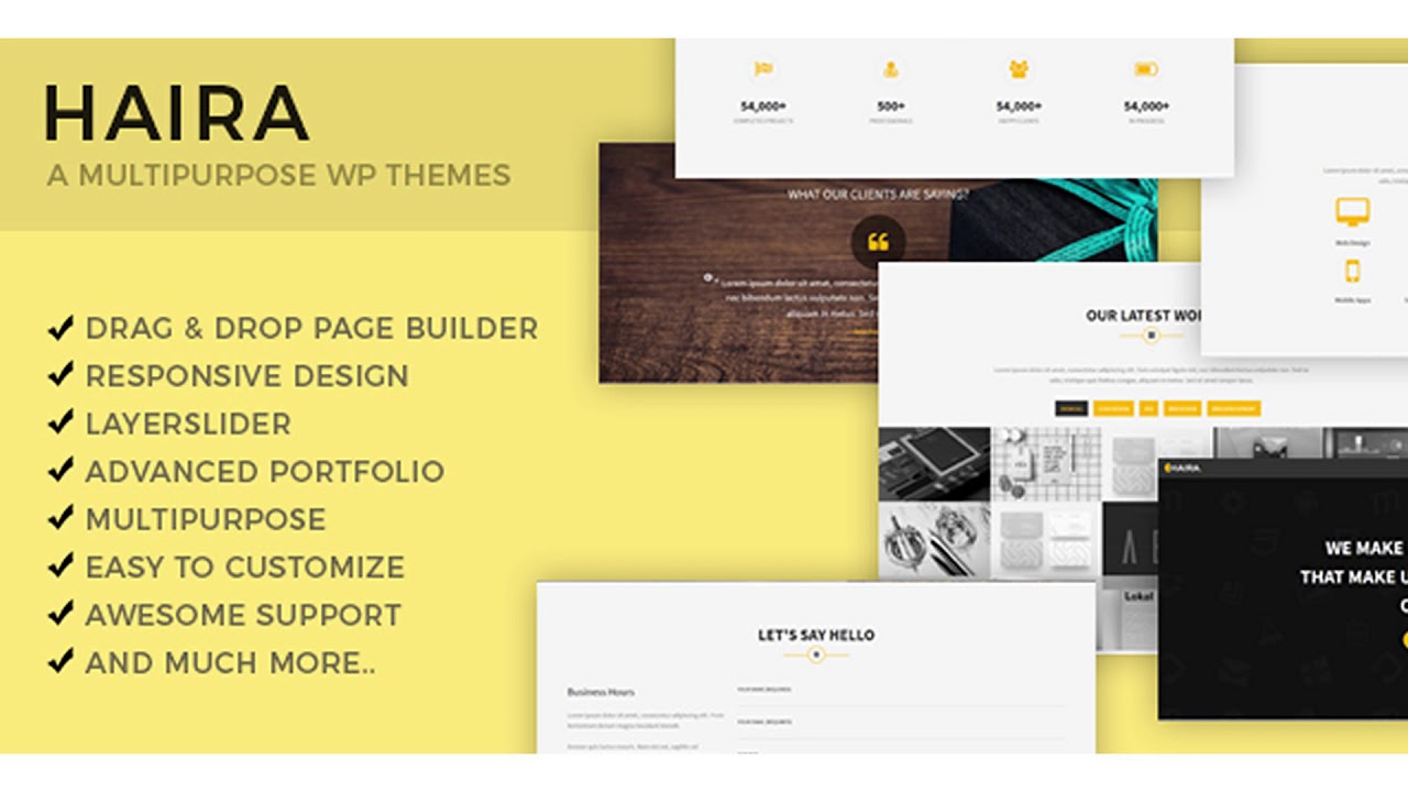Haira - Creative Multipurpose WordPress Theme | Themeforest Website ...