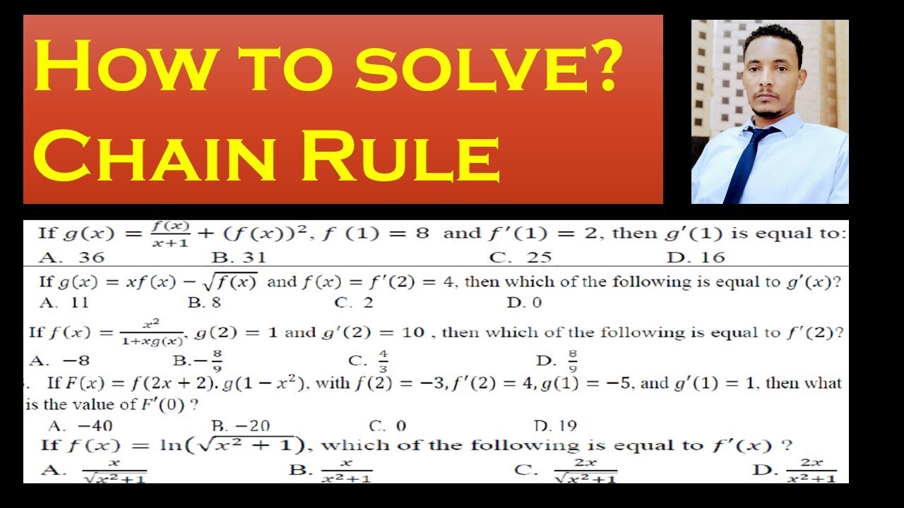 Derivative problems using chain rule - YouTube