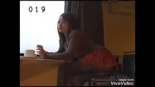 Japanese girl farts loudly in skirt
