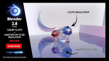 Blender 2.8 | Liquid Cloth + Mantaflow Fluid - Water Simulation | 4K PREVIEW