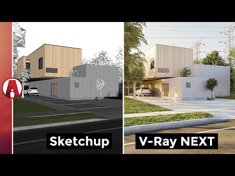 modern-house-exterior-rendering-|-vray-for-sketchup