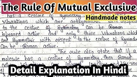 The Rule Of Mutual Exclusion | MSc.semester notes | Raman Spectroscopy | #kanhaiyapatel