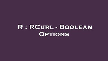 R : RCurl - Boolean Options