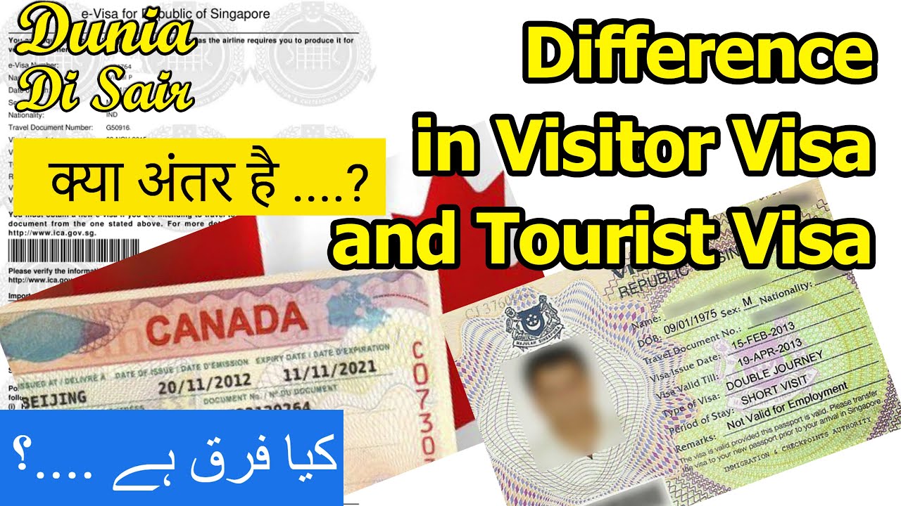 difference in visitor and tourist visa EXPLAIN by Dunia Di Sair