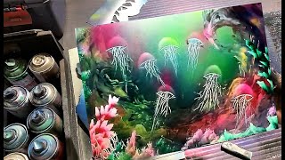 Colored Jellyfish by Spray Art Eden