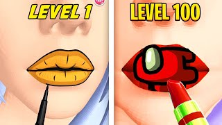 Becoming MAX LEVEL In Lip Art 3D! screenshot 5