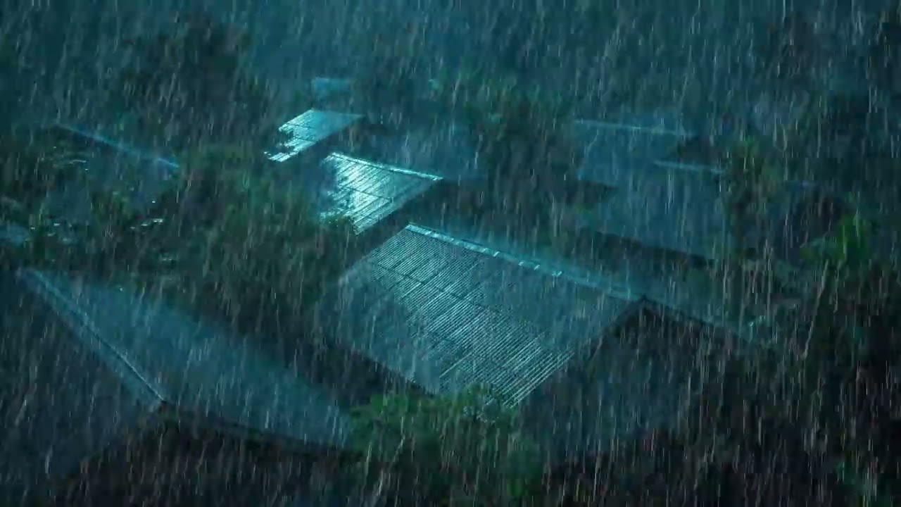 No Ads Rain Sounds for Sleeping - ASMR Loud Rainstorm On Tin Roof for Insomnia Relief