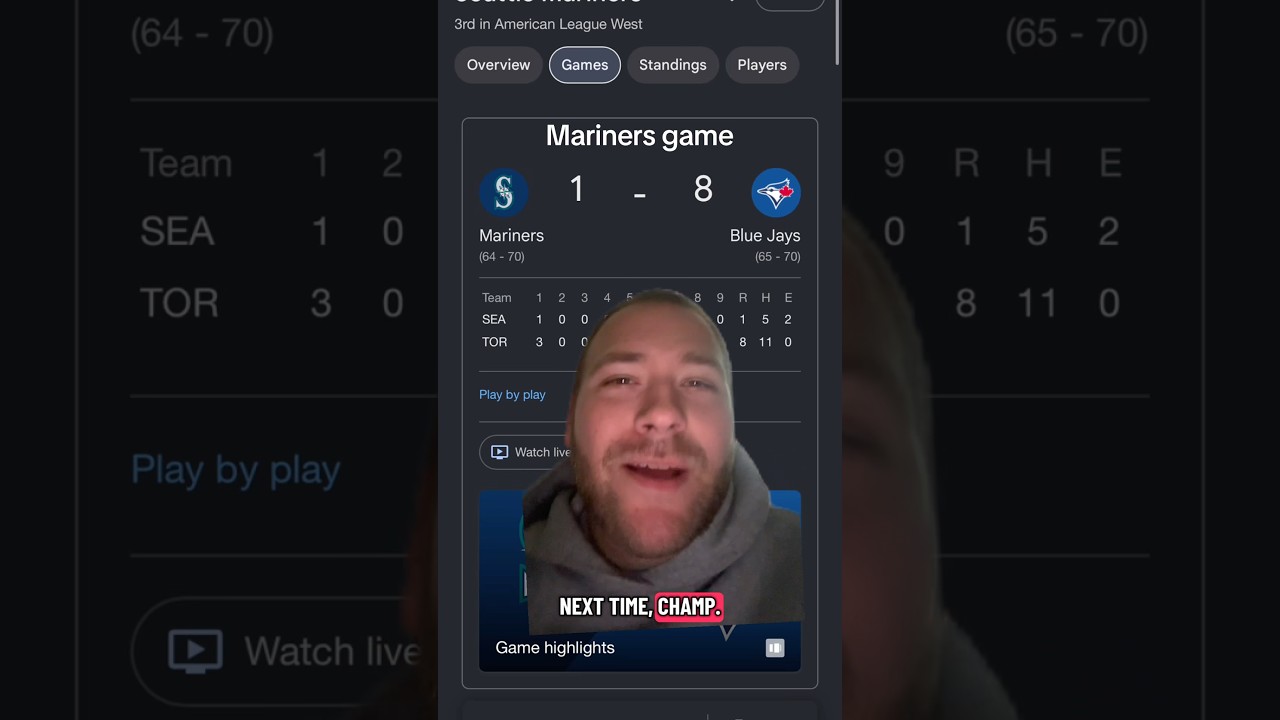 The Mariners played a baseball game