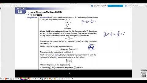 Saxon Math L.30 Least Common Multiples and Reciprocals