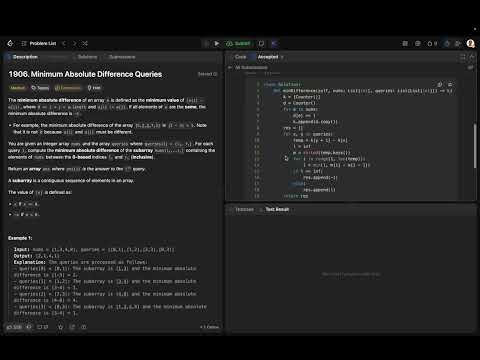Minimum Absolute Difference Queries