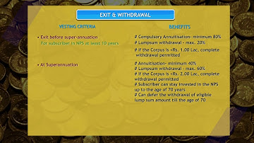 What are the Exit and Withdrawal rules under NPS