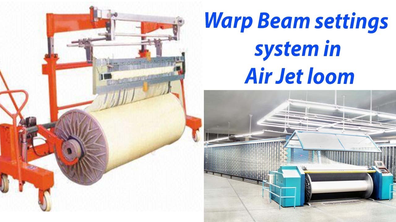 warp beam settings system in air jet loom