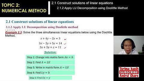 [2.1.2 & 2.1.3]#Mathematics-3- Steps to solve Doolittle & Crout Method