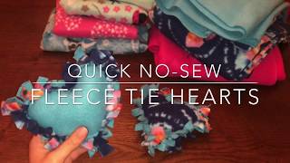 No-Sew Fleece Tie Heart Pillows // Hearts for Hospitals Project