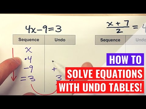 Solving Equations with Undo Tables