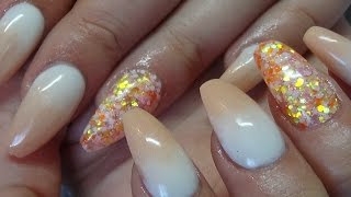 nails peach ombre acrylic