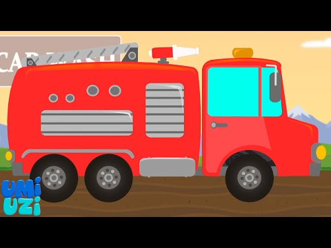 Пожарный автомобиль, транспортное средство видео о мойке автомобилей для детей
