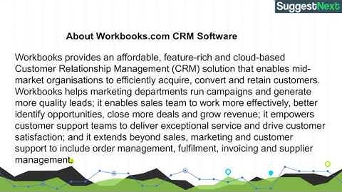 Workbooks.com CRM Software Pricing, Screenshots & Alternatives