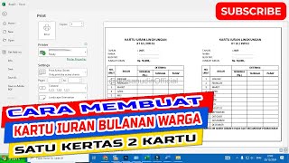cara membuat kartu iuran bulanan warga