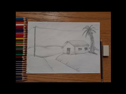 How To Draw Cabin Easy Step By Step - drawing tutorial for beginners - sketching pencil - 52