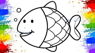 Lets learn How to draw a fish / Как нарисовать рыбу