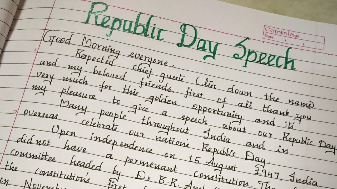 write speech on republic day