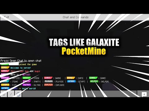 Tags (Galaxite) | PocketMine Plugin | Minecraft PE/BE 1.10.0 - 1.17.40 [Free Download]